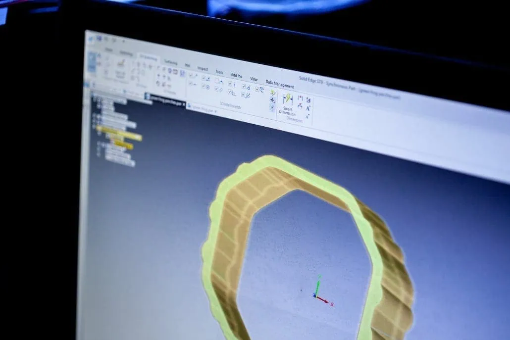 DWP-00229 a design of a plastic extrusion on a computer monitor