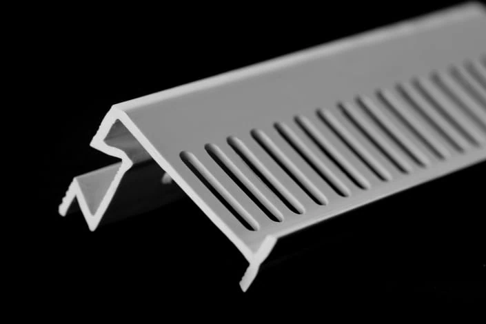 rigid white plastic extrusion